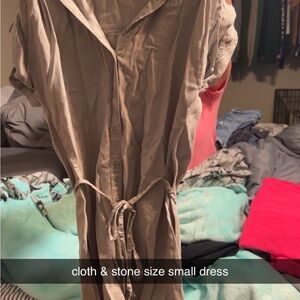 Cloth & Stone Beige Button-Up Dress